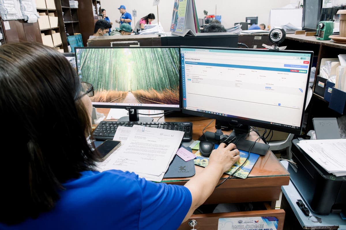 Staff processing permits through the EBOSS system