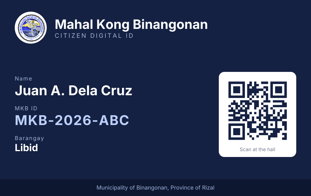 Sample MKB digital ID card